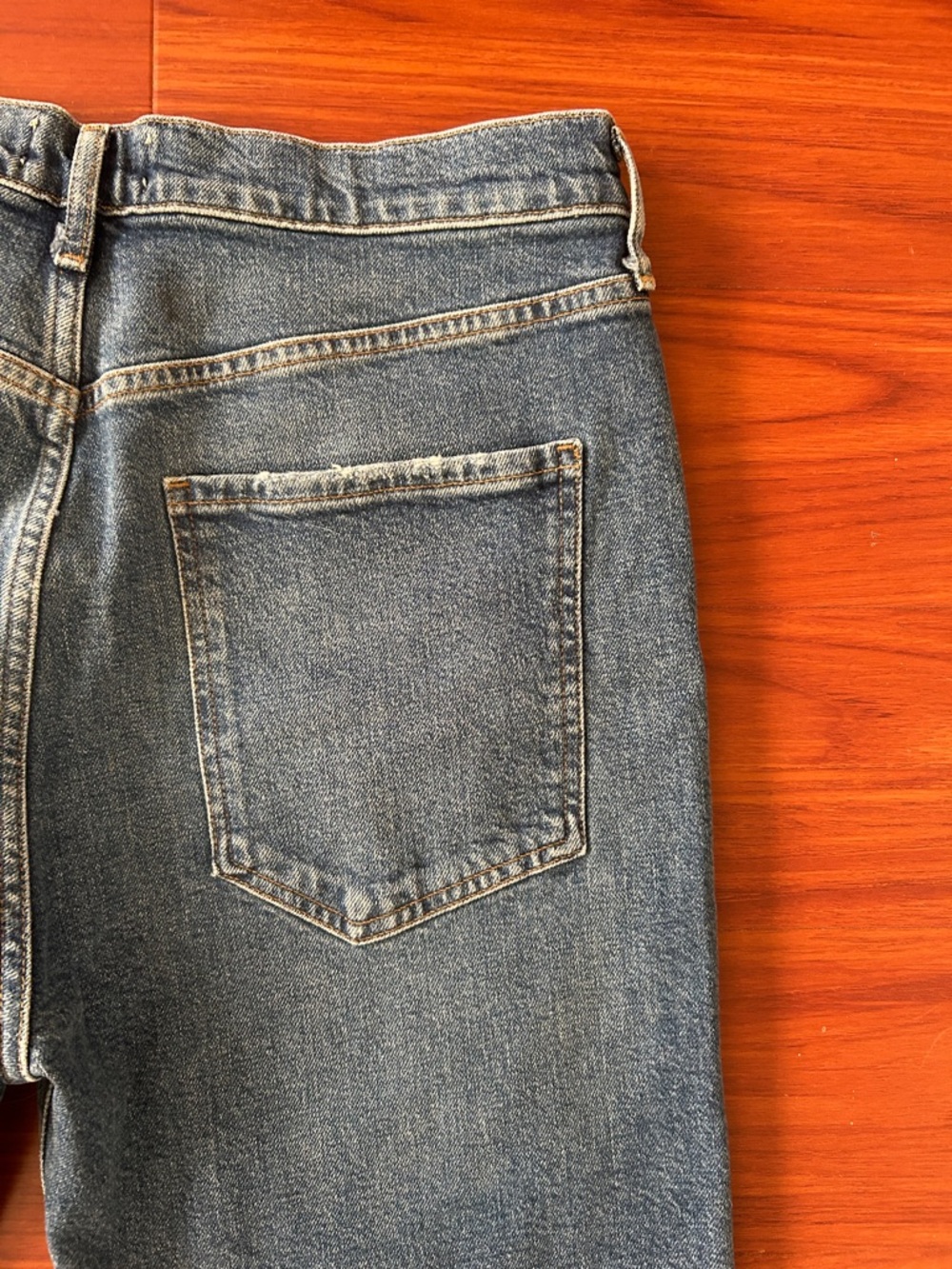 Agolde Washed Blue Slim Straight Jeans - Picture 6 of 6